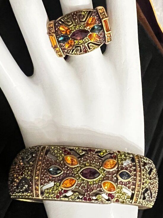Heidi Daus Jewelry - Heidi Daus Hidden Peak Clamp Watch Bangle & Ring SET